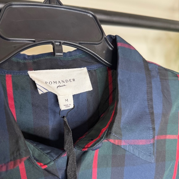 NWT Tuckernuck Pomander Place Fraser Plaid Ashlen Tartan Blouse size M Medium - Picture 11 of 13
